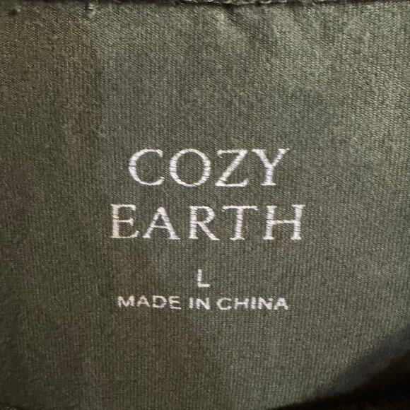 Cozy Earth Men's Bamboo Stretch-Knit Long Sleeve Tee Size Large Green - Picture 5 of 6